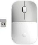 HP Z3700 keraamiline valge juhtmevaba hiir, kahek&auml;eline, optiline, RF-juhtmevaba, 1200 DPI, h&otilde;bedane, valge