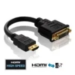 PureLink Basic+ HDMI / DVI Adapterkabel, vergoldet, HDMI St. A / 24+1pol DVI-D Bu., 0,1 m Hochwertiges Adapterkabel zum Anschluss von DVI-Kabeln an Ge