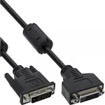 InLine DVI-D kaabel 24+1 M/F, Dual Link, 2 ferriits&uuml;damikku, 5 m