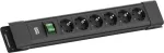 Pistikupesade rida Bachmann CONNECTUS 6&times; CEE7/3 pistikupesa, 1&times; l&uuml;liti, 2,0 m kaabel, CEE7/7 pistik, must