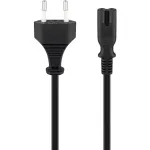 Wentronic Goobay Euro Anschlusskabel, 3 m, Schwarz - Eurostecker (Typ C, CEE 7/16) > Ger&auml;tebuchse C7 (95038)