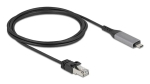 USB USB-C kuni RJ45 Gigabit Etherneti kaabel DELOCK 2 m Cat6 antratsiit/must