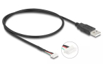 DeLOCK USB-kaabel USB 2.0 0,6 m USB A 5-kontaktiline klemmliist Must