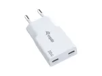 EQUIP 2-Port 30W GaN &otilde;huke USB-C PD Charger &mdash; 2 USB-C ports, 100&ndash;240V input, max 20V output, Valge