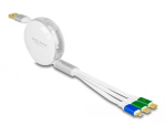 DeLOCK USB 3 in 1 sisset&otilde;mmatav laadimiskaabel Type-A to Micro USB / 2 x USB USB-C kiirlaadimine 1,13m