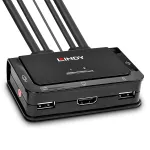 Lindy 2-pordiline HDMI 4K30, USB 2.0 ja heli kaabel-KVM-l&uuml;liti, 1920 x 1080 pikslit, must