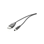USB-toitekaabel Renkforce RF-4079664 1 m, isane&ndash;isane DC 5,5 mm, 5 V, must