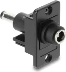 Paneelile paigaldatav alalisvoolu silindrikujuline adapter DELOCK 5,5&times;2,5 mm pistikupesale 5,5&times;2,1 mm, mudel 91120