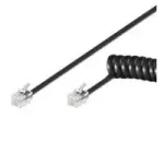 Wentronic Goobay telefonitoru spiraalkaabel CCA (vaskkattega alumiinium), must, 7 m &ndash; RJ10-pistik (4P4C) RJ10-pistikule (4P4C) (68003)