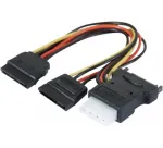 ATEN 147557 SATA-kaabel 0,3 m SATA 15-kontaktiline 2 x SATA 15-kontaktiline + Molex (4-kontaktiline) Erinevad v&auml;rvid, Must