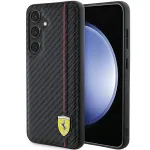 Ferrari FEHCS24SN3DUR S24 S921 Must k&otilde;va &uuml;mbris Carbon Printed Line Samsung Galaxy S24 jaoks