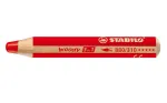 STABILO Woody 3 in 1 multifunktsionaalne pliiats - Punane - PEFC sertifikaadiga - 10 mm s&uuml;damik - &Uuml;ksik