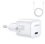 Joyroom Mini USB-C Laadija 20W PD koos USB-C&ndash;Lightning kaabliga &ndash; Valge JR-TCF02
