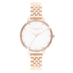 OLIVIA BURTON Naiste Kell OB16RB21 34mm Roosakuldne Roostevaba Teras Hall Nahk