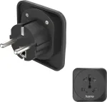 Hama reisiadapter Type E ja F, 3-pooluseline, universaalne, maailmast Euroopasse, must (00223461)