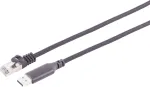 S CONN MAXIMUM CONNECTIVITY USB-A LAN-adapteri kaabel 1G, USB Type-A to RJ45, alumiinium, must, 1,5m (14-52155)