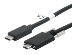 EXSYS USB-C - USB-C 3.2 Gen 2x1 kaabel lukustuskruvidega, 2m, must EX-K1591V-2.0