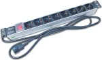 Wirewin NVL8 UPS 19-tolline 1U rack PDU 8 Schuko pistikupesaga, 16A, must