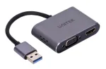 UNITEK V1304A videokaabli adapter 0,15 m USB Type-A HDMI + VGA (D-Sub) Hall