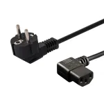 Toitekaabel SAVIO CL-116 &mdash; 1,8 m, must, nurga all toitepistik t&uuml;&uuml;p C kuni nurga all IEC C13, 3-sooneline 0,5 mm&sup2;