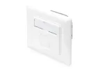 DIGITUS CAT6A klass EA v&otilde;rgu seinapesa, varjestatud 1x RJ45, LSA, puhasvalge, tasa-paigaldus, 8 suunda