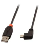 Lindy 2m USB 2.0 kaabel - A-t&uuml;&uuml;p Mini-B-le, 90-kraadine t&auml;isnurk