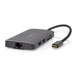 Nedis USB-mitmepordiadapter USB 3.2 Gen1 7-in-1 - USB-C&trade;-pistik, HDMI&trade;-v&auml;ljund, Micro SD, RJ45-pesa, SD, USB-C&trade;-pesa, 3x USB-A-pesa, 5 Gbit/s (CCBW64240AT02)