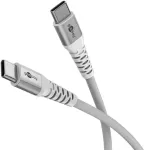 Goobay 70192 USB-C &ndash; USB-C tekstiilkaabel metallpistikutega, USB 2.0, 60 W PD, 0,5 m, valge