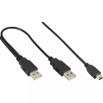 InLine USB mini-Y kaabel 2x t&uuml;&uuml;p A-pistik / Mini-B-pistik, 5 pin, 1 m