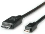 ROLINE - Video-/helikaabel - DisplayPort/HDMI - 30 AWG - Mini DisplayPort (M) - HDMI, 19 kontaktiga (M) - 4,5 m - varjestatud - must (11.04.5793)