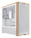 PC korpus Lian Li Lancool 217 Midi Tower &mdash; valge ja puit, toetab ATX/EATX/Micro-ITX, 2x120mm ees, 1x140mm taga, 1&times;3,5 tolli + 8&times;2,5 tolli
