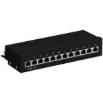 Wentronic Goobay CAT 6 Mini/t&ouml;&ouml;laua patch-paneel, 12 porti, must - STP varjestatud, must (69307)