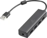 Renkforce RF-6382720 USB-jaotur 4 porti USB-A USB 2.0 480 Mbit/s must RF-USBH-110 (RF-6382720)