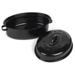 Russell Hobbs CW114911EU Vitreous Enamel 36cm Self-Basting Roaster & Lid, Black