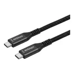 Synergy 21 USB 4.0 kaabel USB-C - USB-C 1,5m must punutud tekstiil 40Gbps 240W