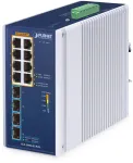 PLANET TECHNOLOGY CORP. IGS-5225-8P4X Industrial 8-Port 10/100/1000T 802.3bt PoE + 4-Port 10G SFP+ Ethernet Switch (360W PoE Budget, PoE Usage LED, -40~75&deg;C, Dual 48~54V DC)