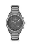BOSS meeste kell 1514005 44mm roostevabast terasest korpus sinine sihverplaat pruun nahast rihm kronograaf kvarts