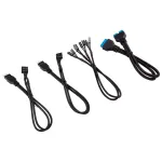 Corsair Premium Sleeved esipaneeli kaablite pikendusandmekomplekt, must