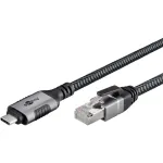 Goobay 70753 USB-C to RJ45 Ethernet CAT 6 kaabel for Stable Wired Internet Connection with Router/Modem/Network Switch/Replaces USB to RJ45 Adapter / 1
