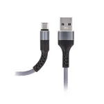 MAXLIFE Type-C kaabel kiirlaadimisega 2A hall 1m USB-A USB-C andmes&uuml;nkroonimiseks