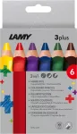 LAMY 3plus v&auml;rvilised pliiatsid, 6-osaline komplekt, ergonoomiline kolmnurkne, &uuml;lit&uuml;se murdumiskindla s&uuml;damikuga, erinevad v&auml;rvid 1222002