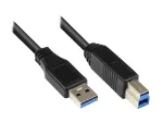EXSYS USB 3.0 kaabel Type-A isane - Type-B isane 1,0 m must EX-K1503