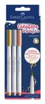 Faber-Castell Goldfaber Creative Marker komplekt, 3 erinevat v&auml;rvi, vesialuseline pigmenditint, l&otilde;hnatu, m&auml;&auml;rdumiskindel, pritsmekindel, blisterpakend 161005