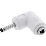 InLine&reg; DC-adapter, 3,5 x 1,35 mm, pistik/pesa, nurga all, valge