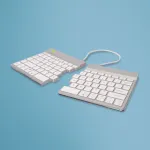 R-Go Tools Ergonoomiline klaviatuur R-Go Split Break koos pausitarkvaraga, ergonoomiline poolitatud klaviatuur, QWERTY (US), Bluetooth, valge