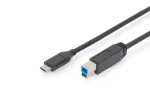 DIGITUS ASSMANN USB USB-C &uuml;henduskaabel, t&uuml;&uuml;p C kuni B M/M, 2 m, 3 A, 5 GB, 3.0 versioon, must