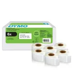 DYMO LabelWriter 2177564 tagastusaadressi etiketid, 25 x 54 mm, 6 rulli x 500, valged