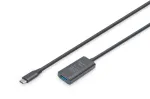 DIGITUS Aktiivne USB-C pikenduskaabel - 5G USB 3.2 Gen1 USB-C - USB-A (M/F) - 5m