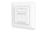 DIGITUS CAT6A klassi EA v&otilde;rgu pesa, varjestatud 2x RJ45, LSA, puhas valge, tasapinnaline paigaldus, 8 suunda