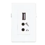 USB2.0+2x Mini Jack moodul Garbot BN4900-USB A+2XJ, valge, 20 cm